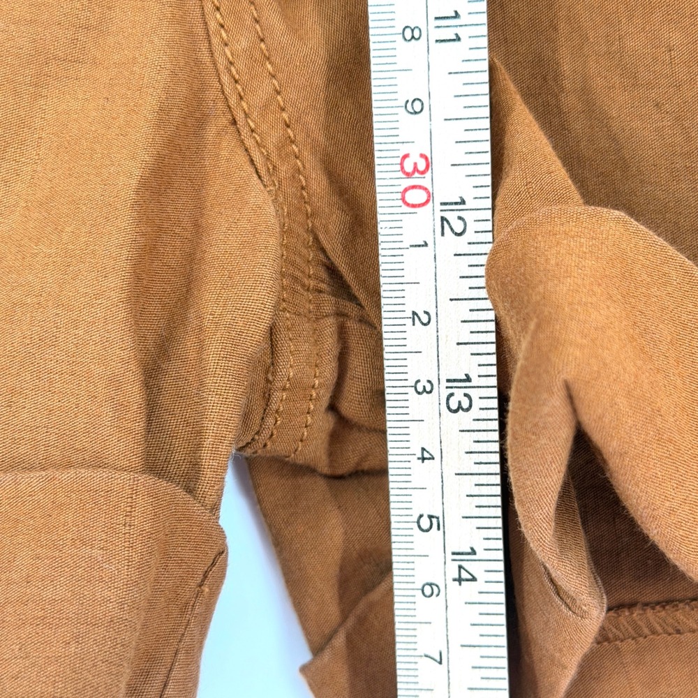 Anthropologie Megan Cargo Utility Shorts Brown High Rise Linen Blend Pockets 29 - Picture 12 of 14